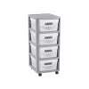 Curver Infinity Bücherregal auf Rollen 4x11L Lochmuster Grau/Weiß