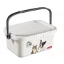 CURVER Multiboxx 3L Aufbewahrungsbox mit Deckel und Griff, Katzen- & Hunde-Design, Transparent mit Druck, 26x18x11cm