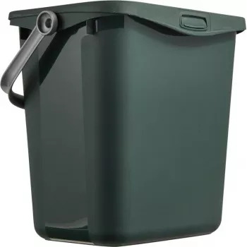 Curver Multiboxx Bio 6L grüner Kompostbehälter aus recyceltem Kunststoff mit belüftetem Deckel