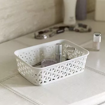 CURVER My Style A6 Aufbewahrungskorb in Creme, Rattan-Optik, stapelbar