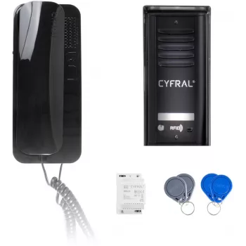 CYFRAL COSMO 1-Tenant Intercom Kit Schwarz