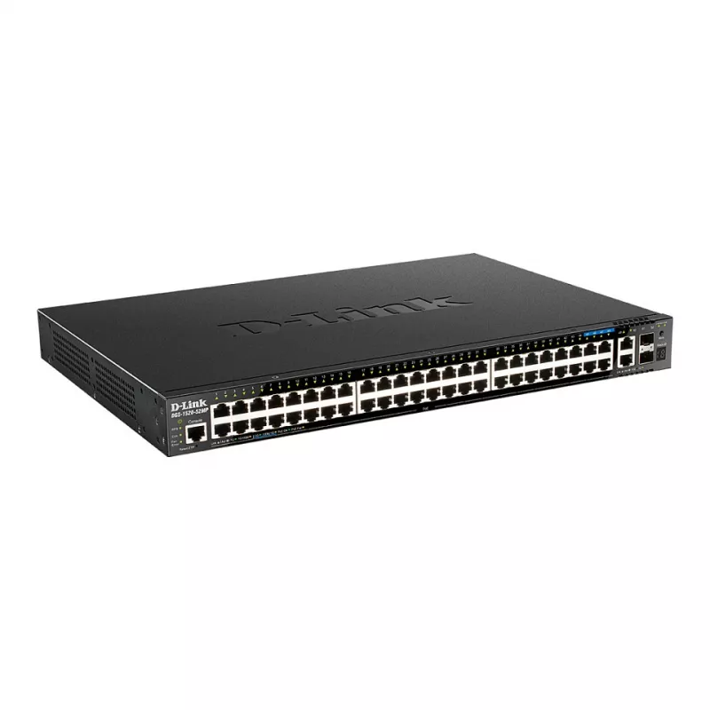 D-Link DGS-1520-52MP 52-Port Gigabit PoE+ Managed Switch mit 4 SFP+ 10G Uplinks, Rack-Montage