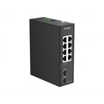 D-Link DIS-100G-10 - 10-Port Gigabit Industrial Unmanaged Switch, 8x RJ45 + 2x SFP
