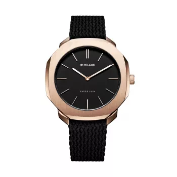 D1 Milano SSPL02 Unisex Armbanduhr 36mm Edelstahl Schwarzes Zifferblatt
