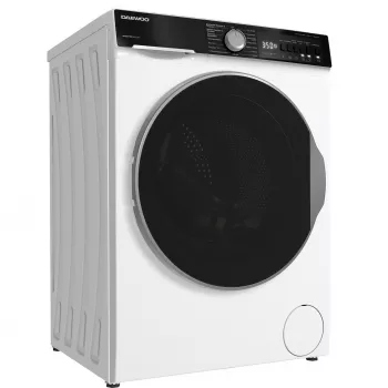 DAEWOO WD-FC85514W1A-DE Frontlader-Waschmaschine, 8 kg, 1400 U/min, Weiß/Schwarz
