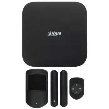 Dahua ART-ARC3800H-03-FW2(868)-B Wireless Alarm Kit mit Hub, PIR-Melder, Magnetkontakt, Schlüsselanhänger