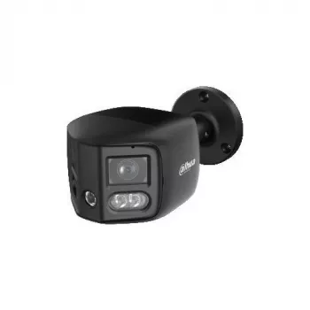 DAHUA IPC-PFW31259S-A180-E2-AS-PV-0280B-BLACK 5MP Dual-Lens Panorama IP-Kamera mit aktiver Abschreckung, Schwarz