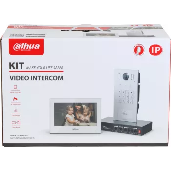 DAHUA KTP05(F) 2-Draht-IP-Video-Türsprechanlagen-Set mit 7-Zoll-Touchscreen-Innenmonitor, 2MP-Außenstation und Netzteil