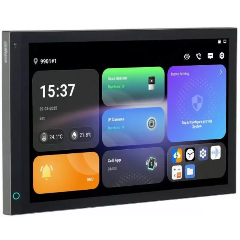 DAHUA SCP3044A-BZ 7-Zoll-Innenmonitor für IP-Video-Gegensprechanlage, Wi-Fi, PoE, Schwarz