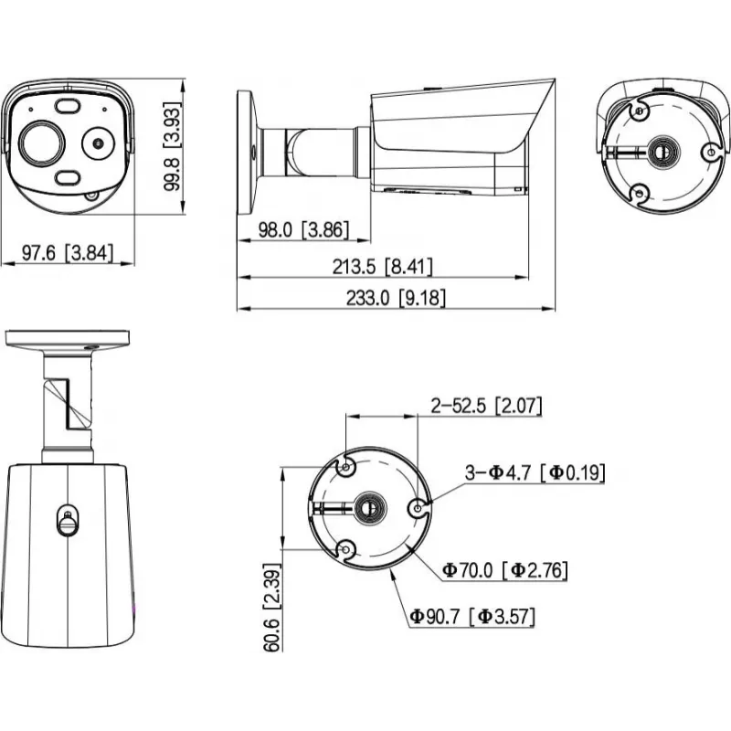 DAHUA TPC-BF1241-LB3F4-DW-S8-V1 4MP Thermische Hybrid-Bullet-IP-Kamera