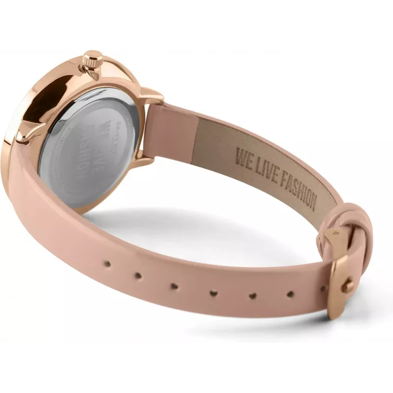 Daisy Dixon Damen Quarz Analog Uhr DD088PRG - 36mm Roségold Zifferblatt, Pinkes Lederarmband