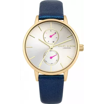 Daisy Dixon Damenuhr DD086UG 36mm Quarz Analog Silbernes Zifferblatt Graues Lederarmband