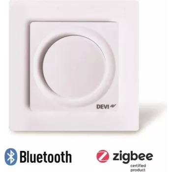 DANFOSS DEVI DEVIreg Display Connect Programmierbarer smarter Thermostat mit App-Steuerung, Touchscreen, Polarweiß (RAL 9016)