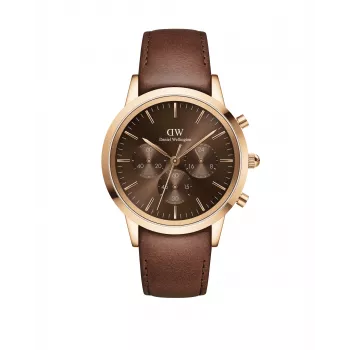 Daniel Wellington Classic 42mm Herrenuhr DW00100640 - Roségold-Gehäuse, schwarzes Zifferblatt, schwarzes Lederarmband