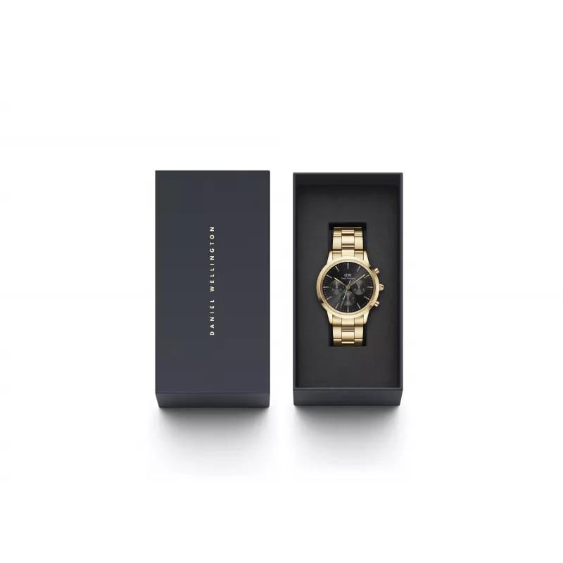 DANIEL WELLINGTON Classic Herrenuhr 42mm Roségold Schwarzes Leder DW00100641
