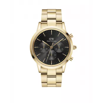 DANIEL WELLINGTON Classic Herrenuhr 42mm Roségold Schwarzes Leder DW00100641