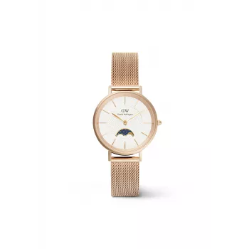 DANIEL WELLINGTON Petite Lumine 32mm Silberuhr mit Perlmuttzifferblatt und silbernem Mesh-Armband DW00100773