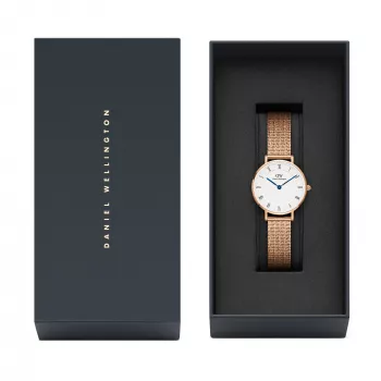 DANIEL WELLINGTON Petite Lumine Damenuhr 28mm Roségold Edelstahl Weißes Perlmuttzifferblatt