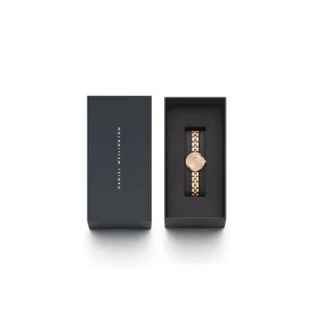 Daniel Wellington Quadro Damenuhr 22mm Roségold Edelstahlgehäuse Schwarzes Lederarmband DW00100720