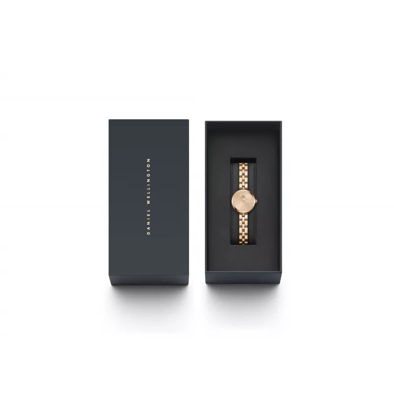 Daniel Wellington Quadro Damenuhr 22mm Roségold Edelstahlgehäuse Schwarzes Lederarmband DW00100720