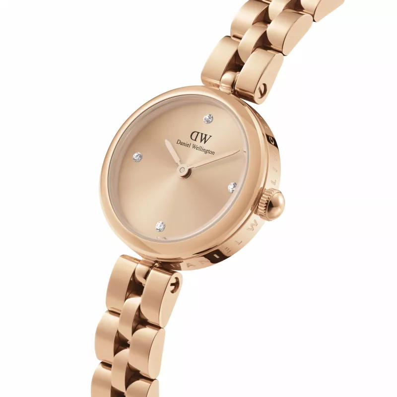 Daniel Wellington Quadro Damenuhr 22mm Roségold Edelstahlgehäuse Schwarzes Lederarmband DW00100720