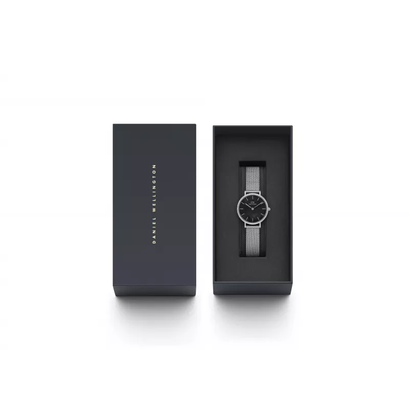 DANIEL WELLINGTON Quadro Damenuhr 28mm Roségold Edelstahl Schwarzes Leder DW00100661