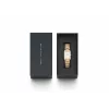 DANIEL WELLINGTON Quadro Damenuhr 32mm Roségold Edelstahl Schwarzes Leder