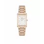DANIEL WELLINGTON Quadro Damenuhr 32mm Roségold Edelstahl Schwarzes Leder