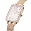 DANIEL WELLINGTON Quadro Damenuhr DW00100669 - 20 mm Roségold-Gehäuse, schwarzes Lederarmband