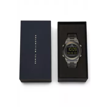 DANIEL WELLINGTON Unisex Watch DW00100765 42mm Rose Gold Stainless Steel Case Black Leather Strap Quartz