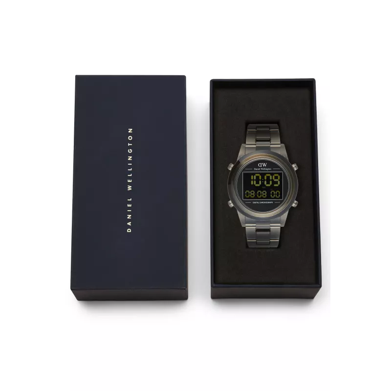 DANIEL WELLINGTON Unisex Watch DW00100765 42mm Rose Gold Stainless Steel Case Black Leather Strap Quartz