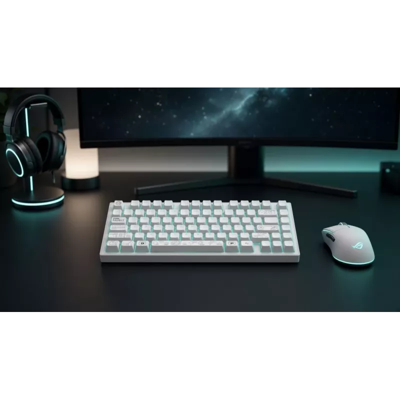Dark Project ALU81A Terra Nova White mechanische Tastatur, G3MS Moonstone Switch, US ANSI