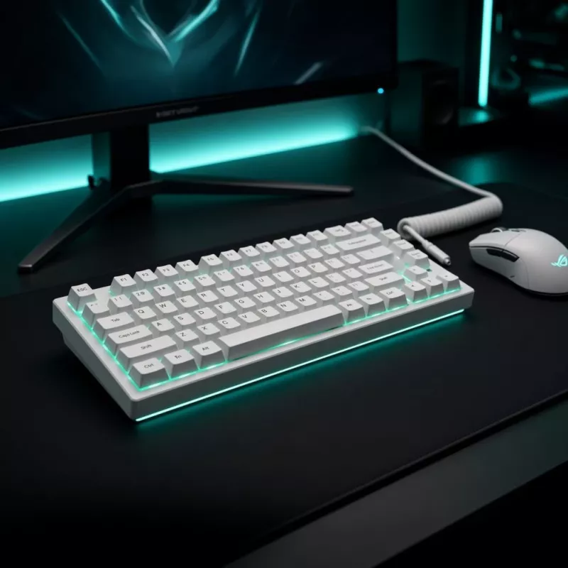 Dark Project ALU81A Terra Nova White mechanische Tastatur, G3MS Moonstone Switch, US ANSI