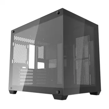 Darkflash C285MP Mid-Tower PC-Gehäuse, Seitenteil aus gehärtetem Glas, ATX, Schwarz