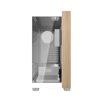 Darkflash DS900W Weißes Mid-Tower-Computer-Gehäuse, ATX, gehärtetes Glas, ohne Lüfter