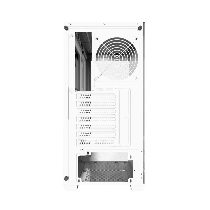 Darkflash DS900W Weißes Mid-Tower-Computer-Gehäuse, ATX, gehärtetes Glas, ohne Lüfter