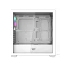 Darkflash DS900WD ATX Mid-Tower Computer Case (Weiß) mit 4 ARGB-Lüftern und Seitenteil aus gehärtetem Glas