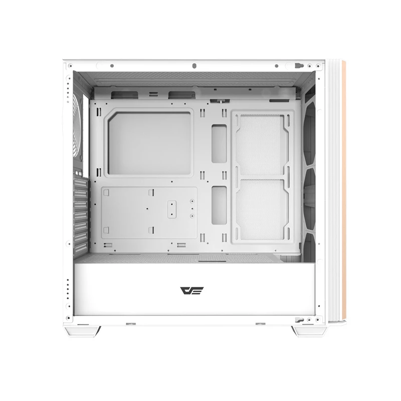 Darkflash DS900WS ATX Mid-Tower Computergehäuse, Weiß, Tempered Glass, Keine Lüfter