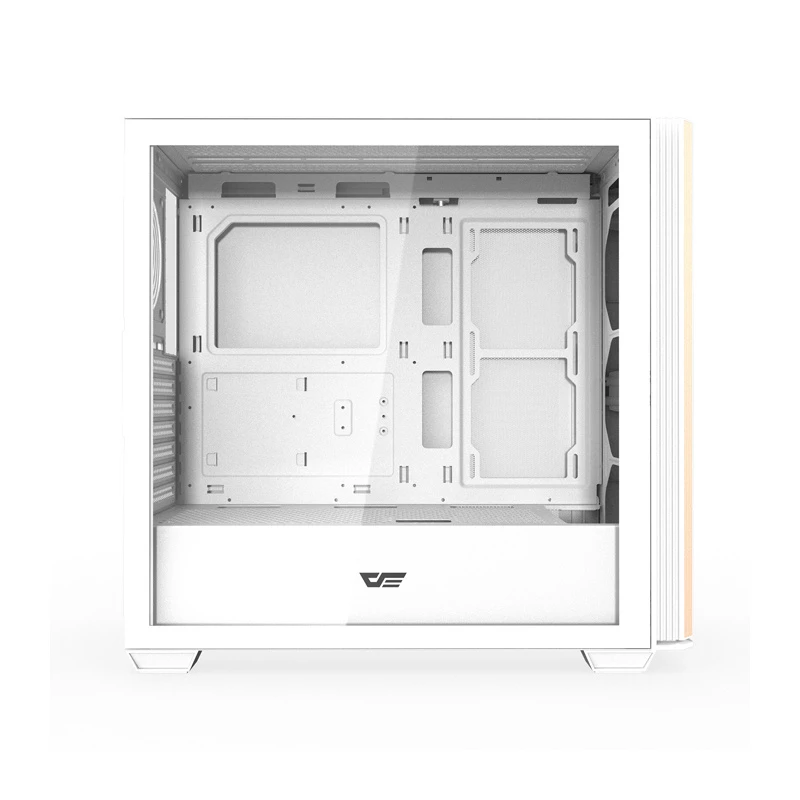 Darkflash DS900WS ATX Mid-Tower Computergehäuse, Weiß, Tempered Glass, Keine Lüfter