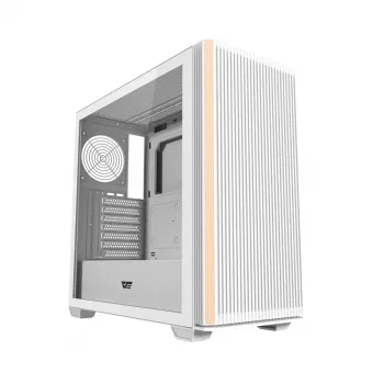 Darkflash DS900WS ATX Mid-Tower Computergehäuse, Weiß, Tempered Glass, Keine Lüfter