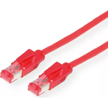 Dätwyler Cat.6 S/FTP Patchkabel, RJ45 auf RJ45, 10 m, halogenfrei, Rot