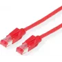 Dätwyler Cat.6 S/FTP Patchkabel, RJ45 auf RJ45, 10 m, halogenfrei, Rot