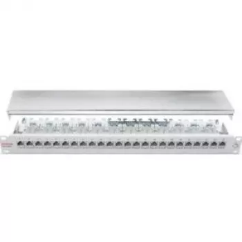 Dätwyler unilan CSA 24/8 Cat.6A geschirmtes 24-Port 1U Patch Panel, Lichtgrau RAL 7035 417980