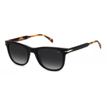 David Beckham DB-1113-S-WR7 Herren-Sonnenbrille, Havanna-Acetat-Rahmen, grüne Polycarbonat-Gläser, 52 mm