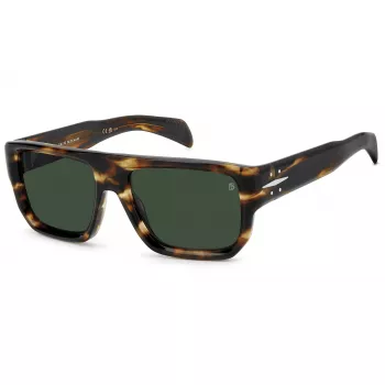DAVID BECKHAM DB-7132-S-WR9 Rechteckige Acetat-Sonnenbrille Havana/Braun 56/18/140 mm