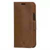 DBRAMANTE 1928 Copenhagen Slim Flip Case für Apple iPhone 13 Pro Max, Vollnarben-Narbenleder, Hellbraun, Magnetverschluss, 3 Kartenfächer, Standfunktion, kabellose Ladefunktion