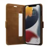 DBRAMANTE 1928 Copenhagen Slim Flip Case für Apple iPhone 13 Pro Max, Vollnarben-Narbenleder, Hellbraun, Magnetverschluss, 3 Kartenfächer, Standfunktion, kabellose Ladefunktion