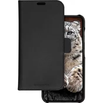 DBRAMANTE1928 Lynge Wallet-Hülle für Samsung Galaxy A55 5G - Vollnarbiges Leder, Schwarz LY55GTBL6143