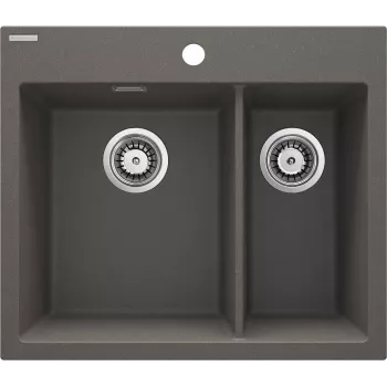 DEANTE 1.5-Bowl Granite Composite Kitchen Sink with Drainer - Black