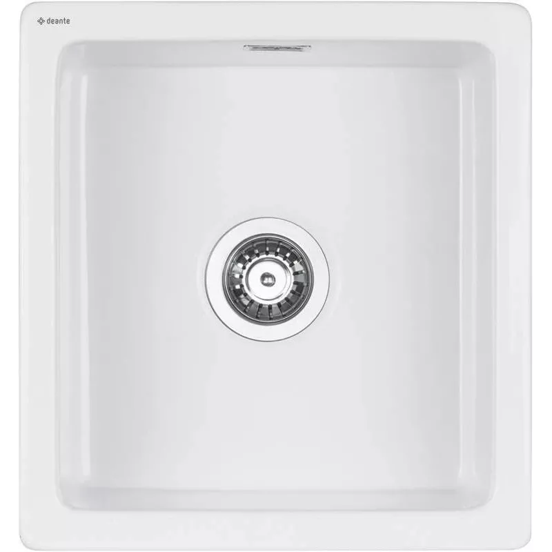 DEANTE 1-Bowl Ceramic Sink White 450mm Top-Mount